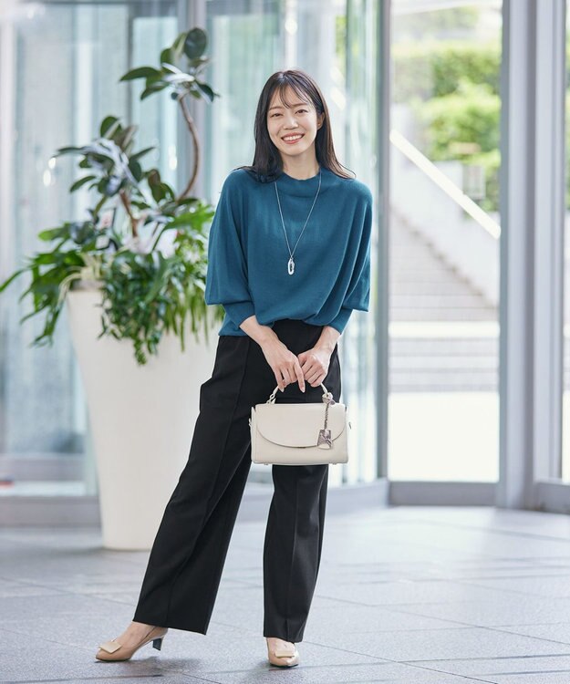 Tiaclasse L 【GOLD LABEL】【洗える】抗菌・防臭加工 ホールガーメント®ドルマンニット ブルー