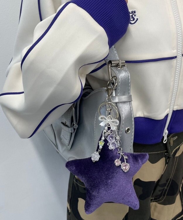 WEGO ベロアスターキーホルダー パープル