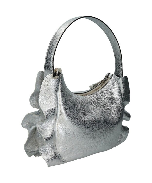 INTER-CHAUSSURES 【RIPANI】サイドフリルホーボーバッグ・ミディ シルバー
