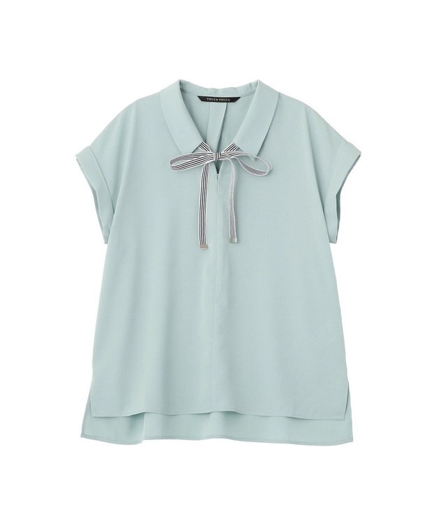 YECCA VECCA 2wayストライプリボンブラウス Mint