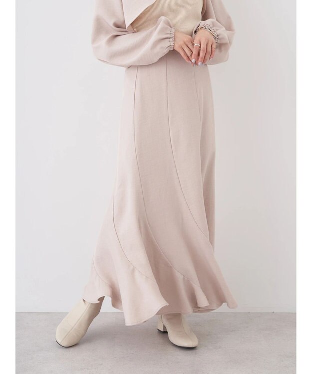 earth music&ecology エアリーエスカルゴスカート Light Beige