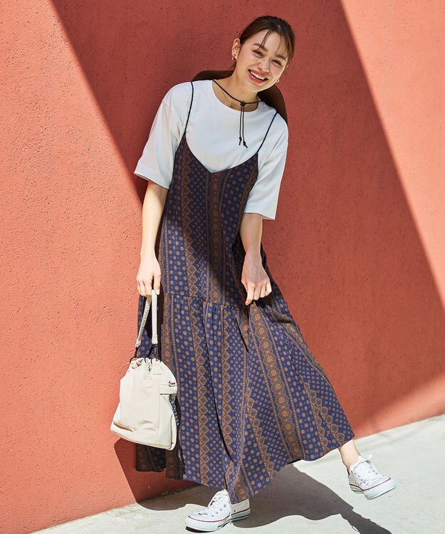 ANY ライトブッチャーキャミワンピース ネイビー系