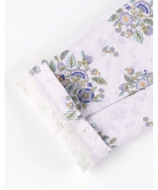 WACOAL ワコール_リラックス＆スリープ パジャマ 長袖 長ズボン 綿100％(表側・肌側) キルトニット素材 ハドンホール 上下セット 前開き ミントン NDW416 /ワコール パープル