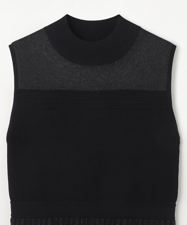 GRACE CONTINENTAL ラメシアープリーツニットワンピース ブラック