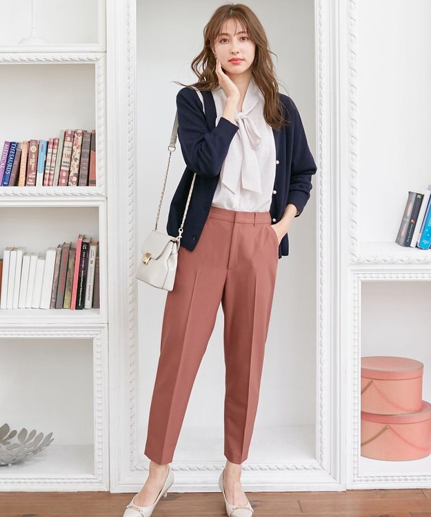 ANY SIS 【洗える】Vネックミディ カーディガン ネイビー