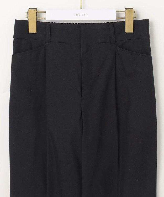 ANY SIS 【接触冷感・UVカット・撥水】クールタッチテーパード パンツ ブラック