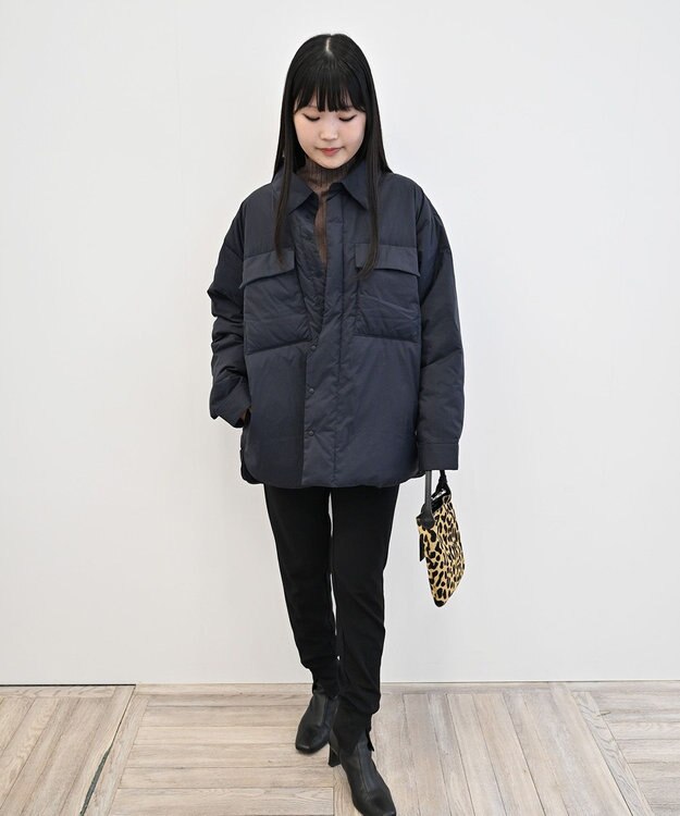 KWD 【日本製/高品質ダウン】LIGHT DOWN SHIRTS JACKET ライトダウンシャツジャケット ネイビー