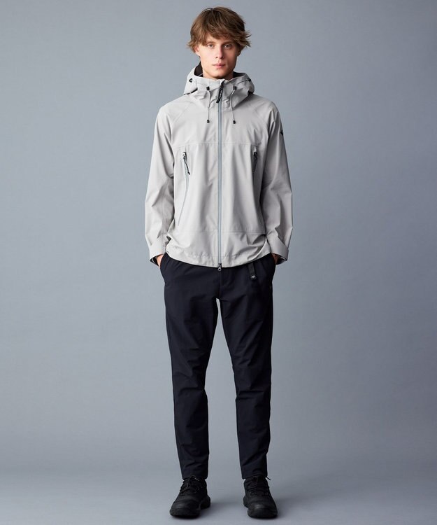 JOSEPH ABBOUD MOUNTAIN 【ソフト/吸水速乾/ライナードッキング対応】メランジバック メッシュ ジップ カットソー グレー系