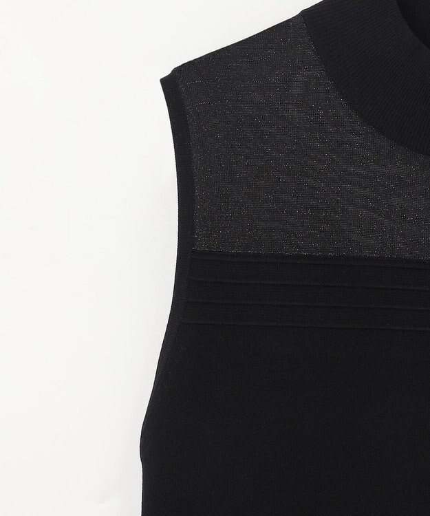 GRACE CONTINENTAL ラメシアープリーツニットワンピース ブラック