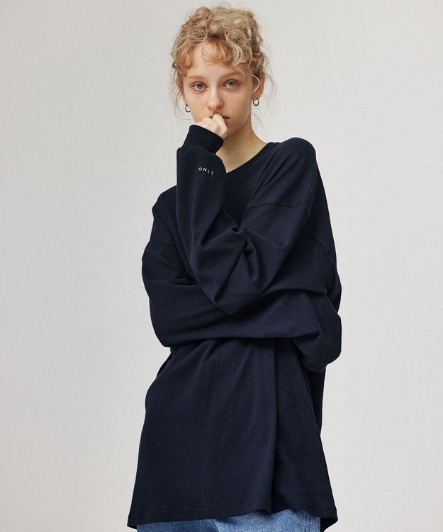 LENO CREWNECK PULLOVER《UNISEX》クルーネックカットソー NAVY