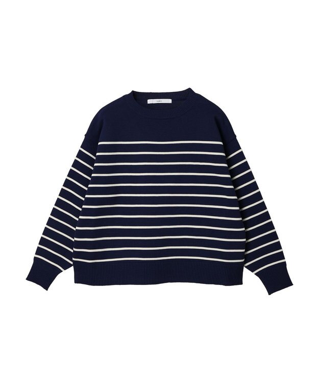 Green Parks ・ｎｏｖｅｍ９　ボーダーエアーニットプルオーバー Navy