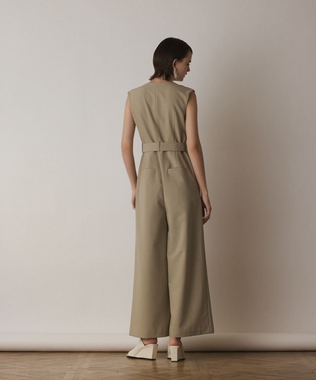 GRACE CONTINENTAL ベルト付サロペット ベージュ