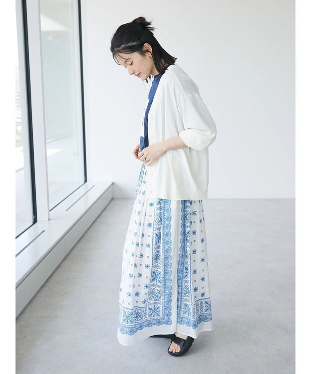 CRAFT STANDARD BOUTIQUE UVカット/接触冷感/マシンウォッシャブル/Vネックニットカーディガン Ivory