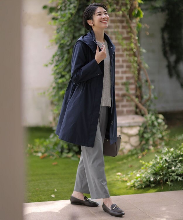 J.PRESS LADIES L SOFTシャンブレー テーパード パンツ ライトグレー系