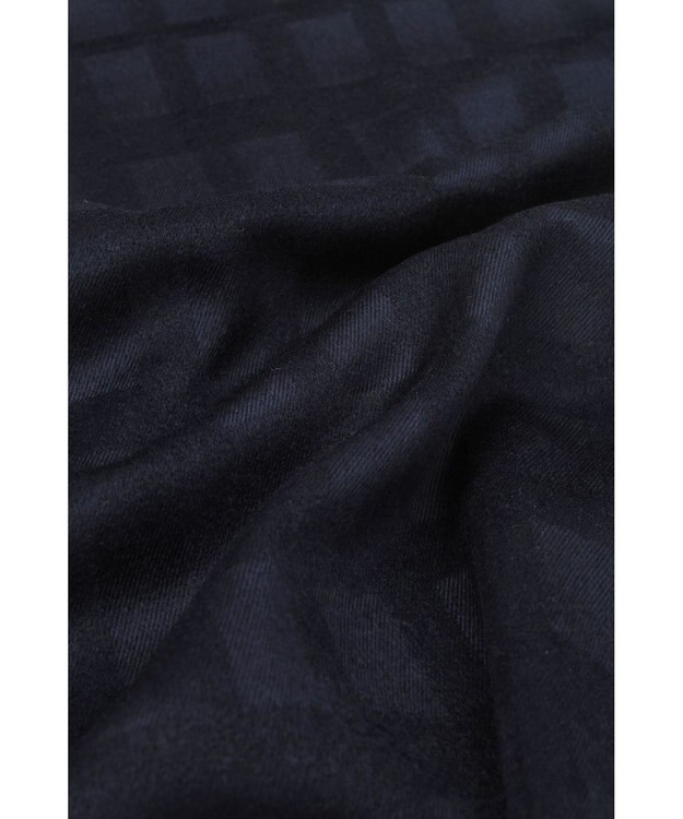 DAKS ネイビーチェックシルクマフラー ネイビー