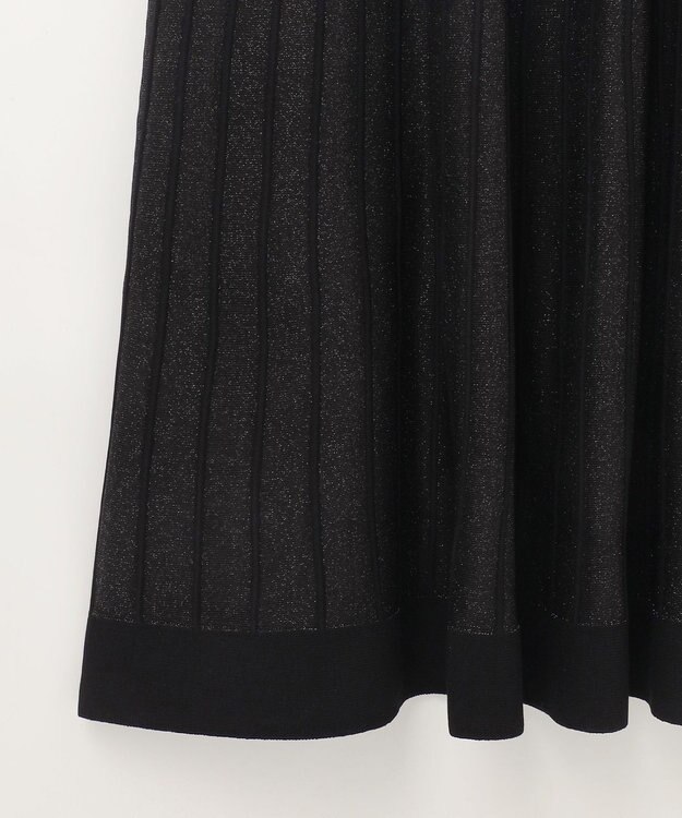 GRACE CONTINENTAL ラメシアープリーツニットワンピース ブラック