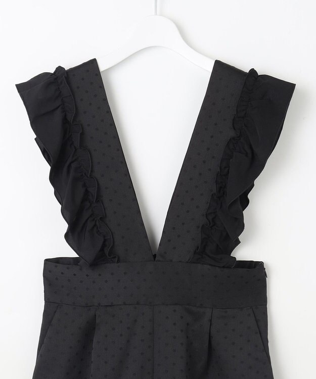 Feroux 【大好評につき追加生産決定！】フリルショルダードット サロペット ブラック系1
