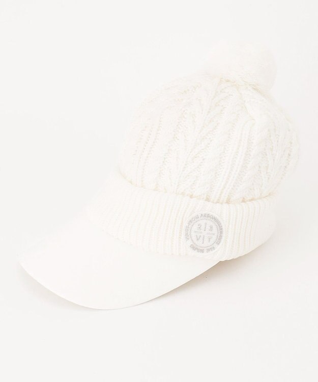 23区GOLF 【WOMEN】つば付きニット キャップ ホワイト系