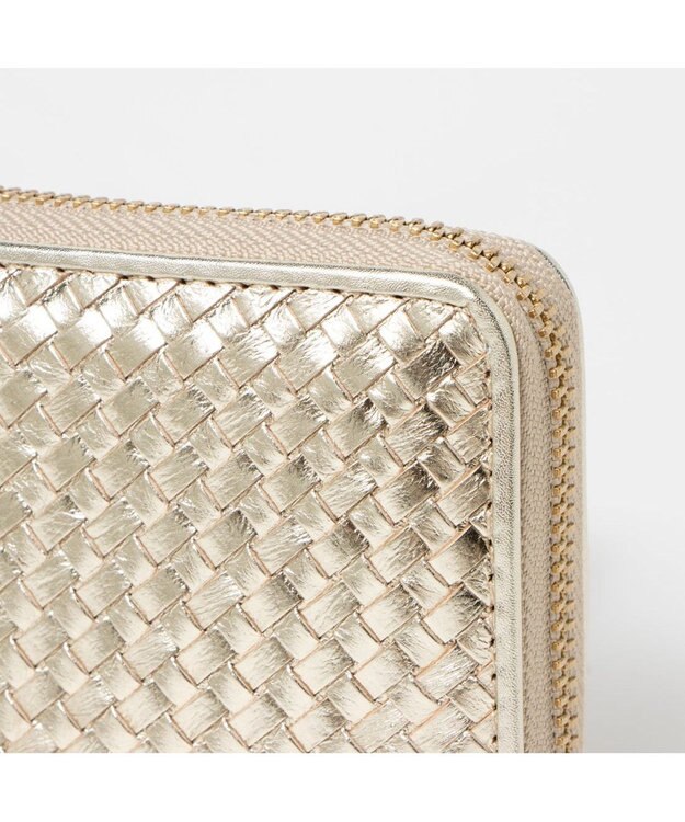 UNBILLION ペルケ perche / レザーメッシュ・ジャバラカードウォレット ゴールド