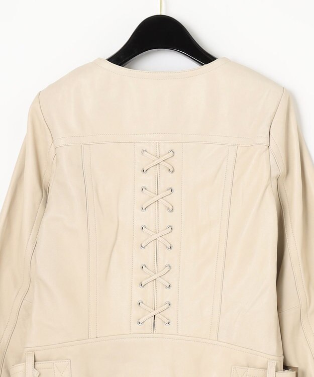 GRACE CONTINENTAL レースアップライダースジャケット ベージュ