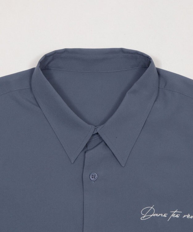 WEGO ワンポイントルーズシャツ（LS） ブルーその他