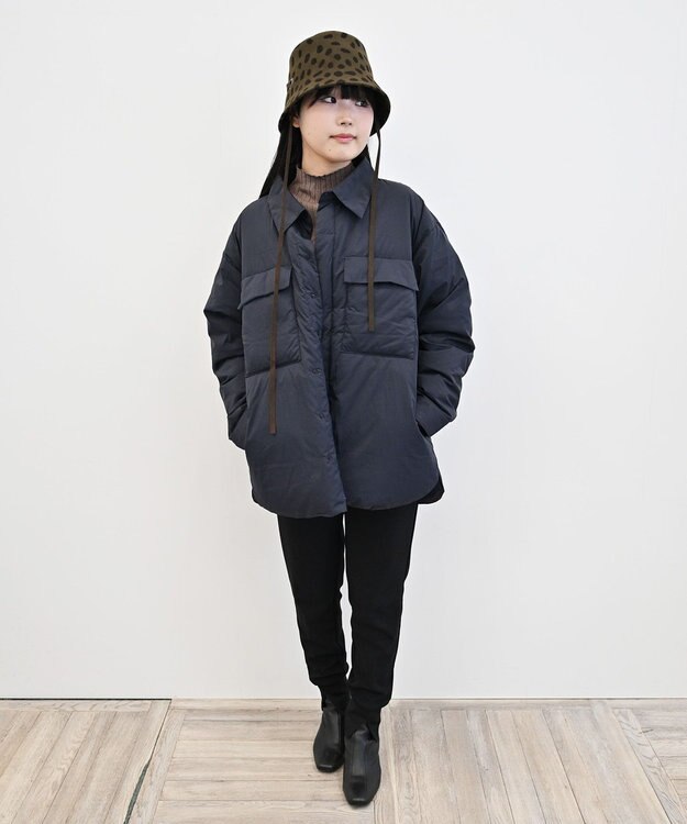 KWD 【日本製/高品質ダウン】LIGHT DOWN SHIRTS JACKET ライトダウンシャツジャケット ネイビー