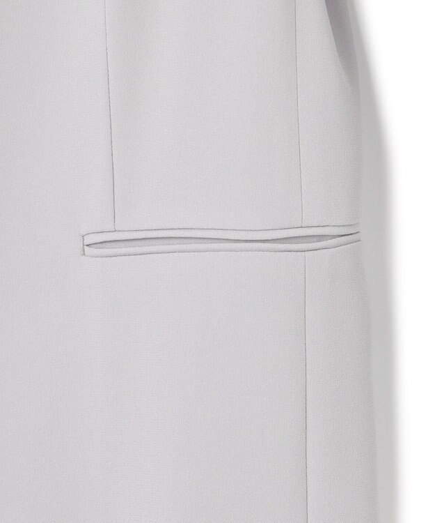 BEIGE， 【L-size】CINDY / ノーカラーロングジャケット Ice blue × White