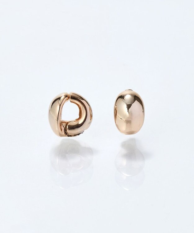 Phoebe 【金属アレルギー対応】オーバルフープスナップイヤリング　シャンパンゴールド シャンパンゴールド