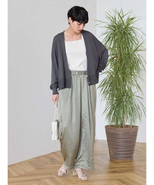 AMERICAN HOLIC ＵＶカットショートニットカーディガン Charcoal Gray