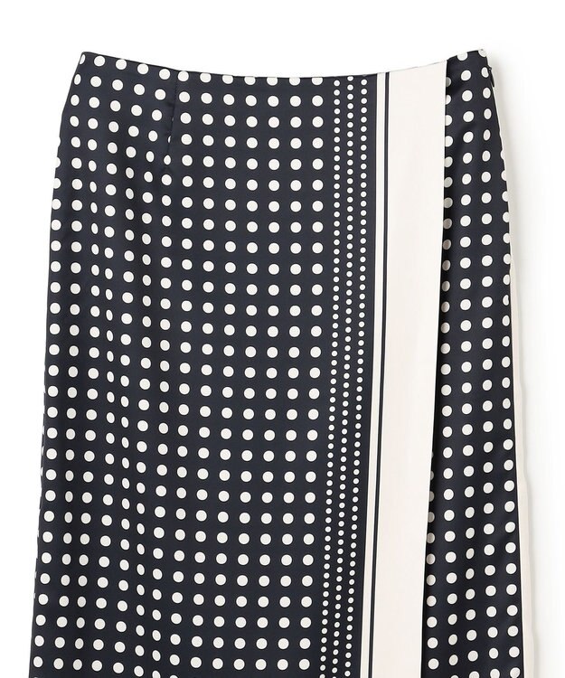 BEIGE， GADE / モノトーンドット柄ラップ風スカート Navy Mix
