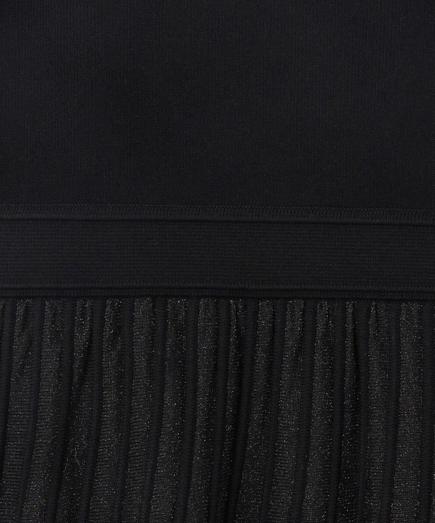 GRACE CONTINENTAL ラメシアープリーツニットワンピース ブラック