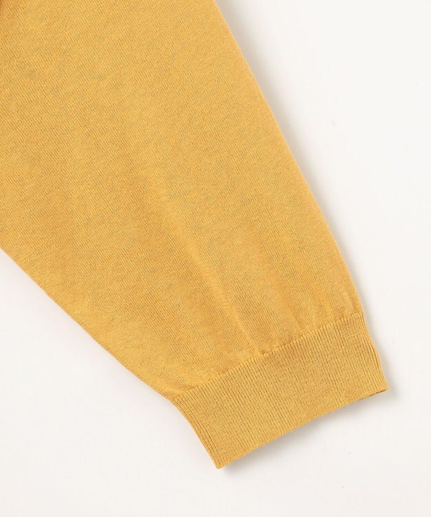 J.PRESS LADIES L 【洗える】COTTON LINEN Vネック ニット マリーゴールド系