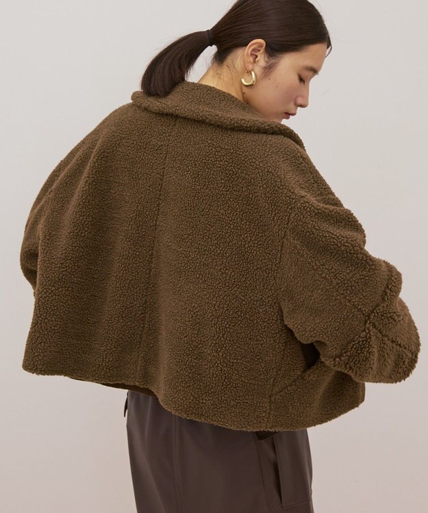 AMERICAN HOLIC 衿付きボアブルゾン Gray Beige