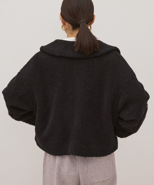 AMERICAN HOLIC 衿付きボアブルゾン Gray Beige