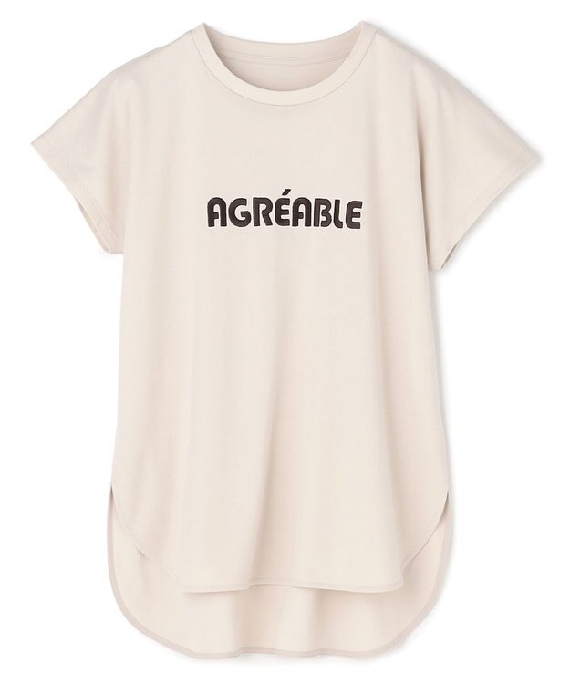 UNFILO BEAUTY FORM-T cotton ロゴ フレンチスリーブ Tシャツ グレージュ