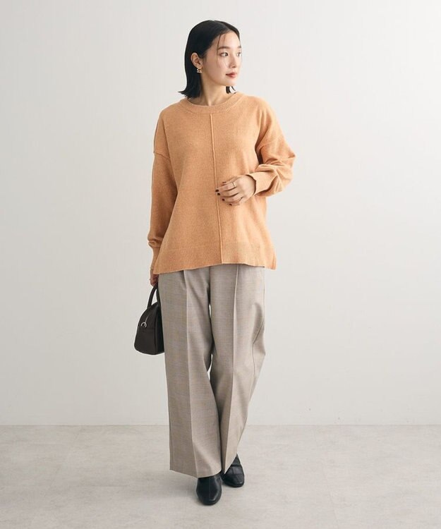 Green Parks ベロアモールリラックスサイズニットプルオーバー Orange