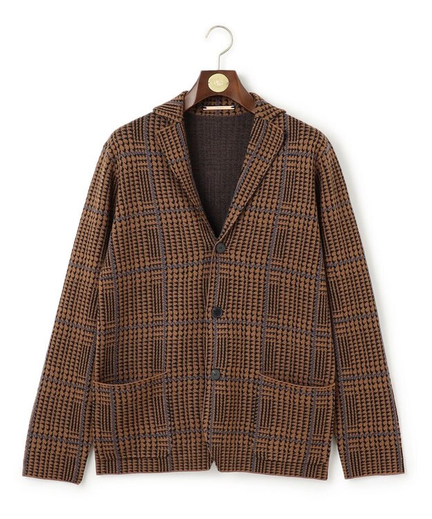 J.PRESS MEN ダブルジャガードニットジャケット ブラウン系7