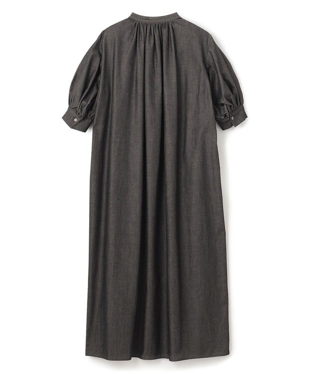 BEIGE， POMEGRANATE / ギャザーワンピース Chambray Black