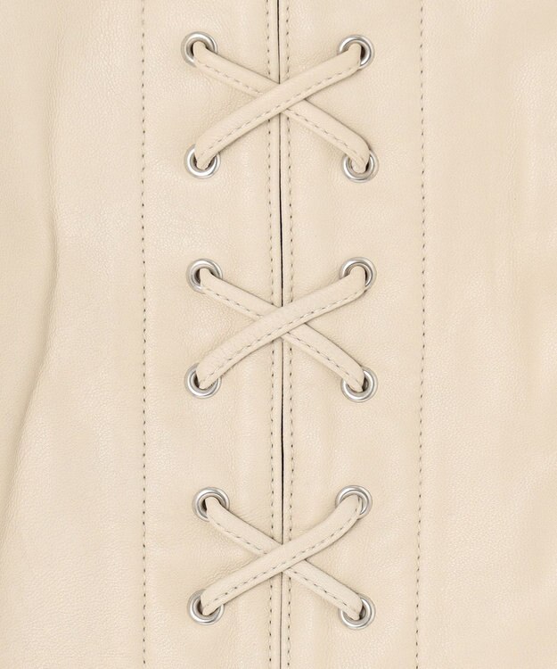 GRACE CONTINENTAL レースアップライダースジャケット ベージュ