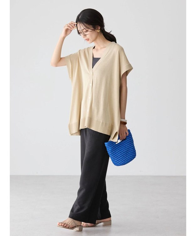 AMERICAN HOLIC 接触冷感Ｗポケットワイドパンツ Black