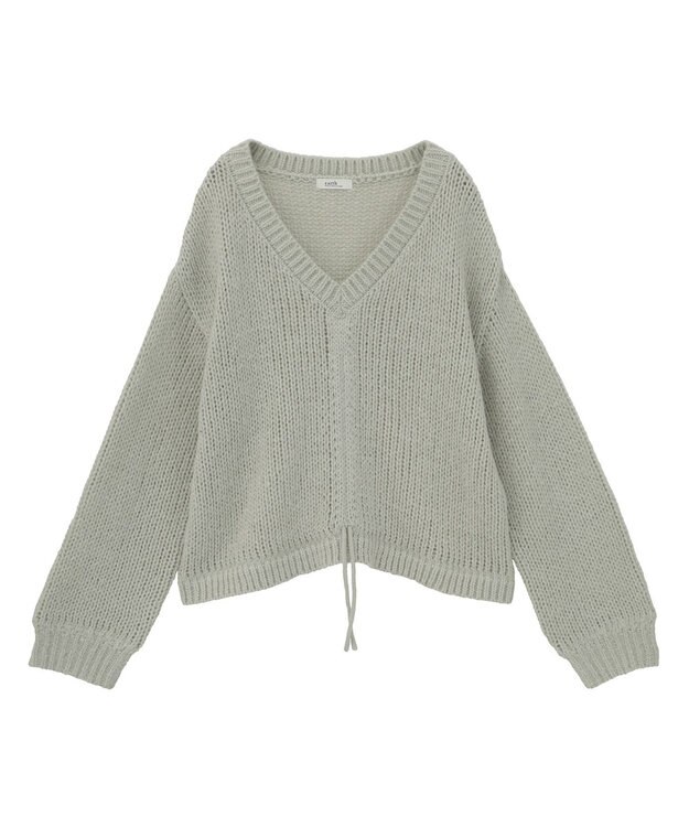 earth music&ecology フロントシャーリングニットプルオーバー ミント