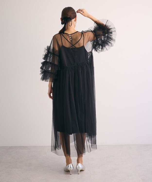 Green Parks ・Ｒａｉｌｍｅ　チュールワンピース（インナーＯＰ付） Black