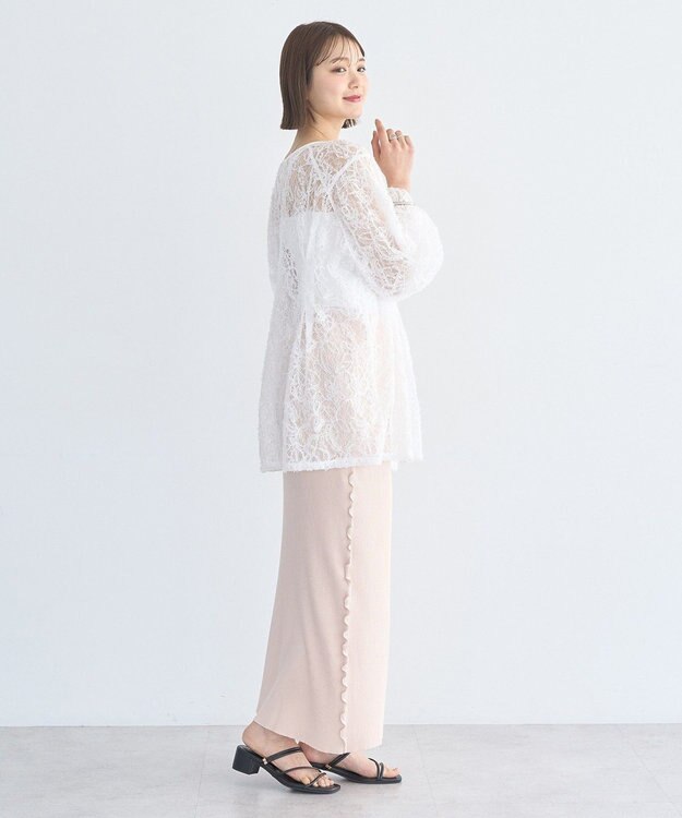 earth music&ecology サイドメローリブニットスカート Light Pink