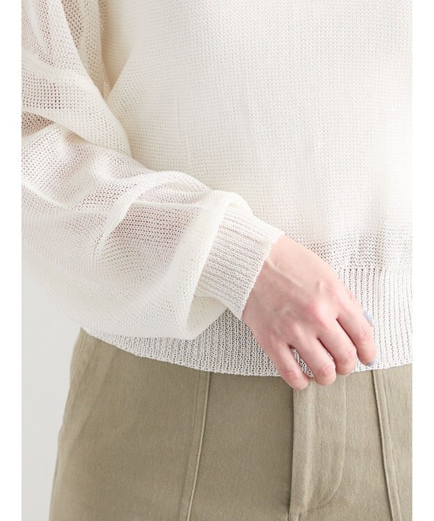 Te chichi 【WEB限定カラーあり】ペーパータッチヤーン2wayメッシュニット オフホワイト