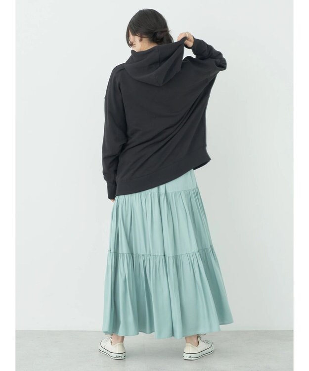 earth music&ecology スウェットルーズパーカー Black