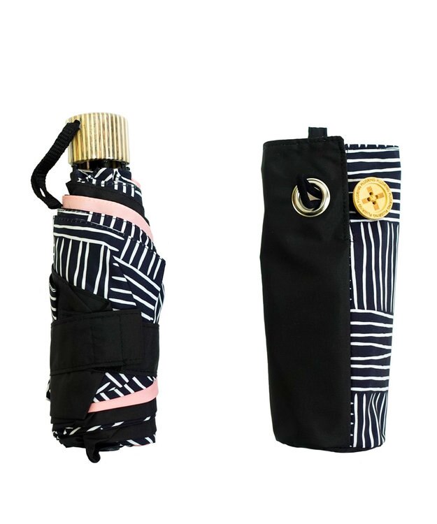 +RING 【UVカット95%以上】【UPF50＋】プラスリング レディース向け 晴雨兼用 折傘 BLK T1306 黒