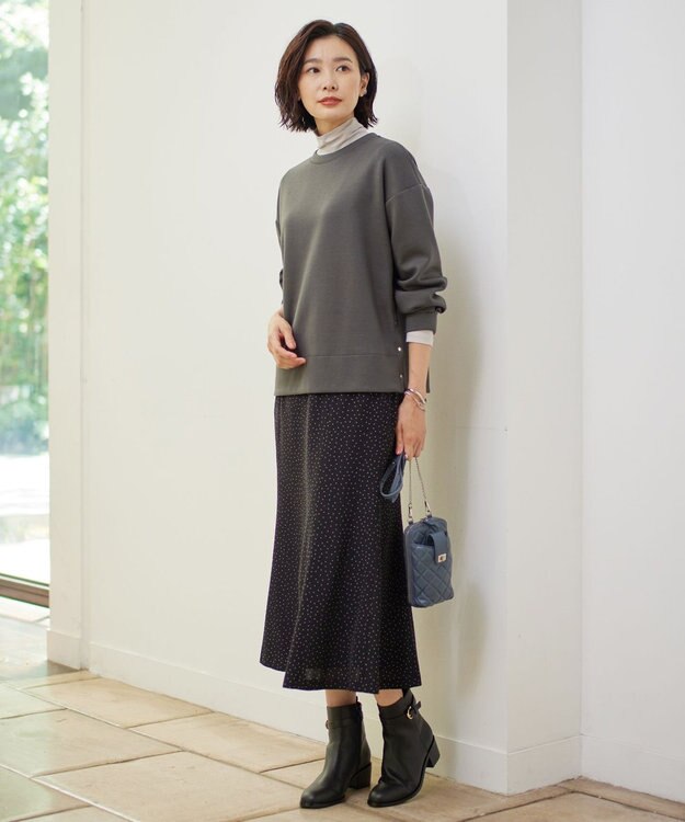 J.PRESS LADIES 【WEB限定】ダンボールニットジャージー カットソー グレー系