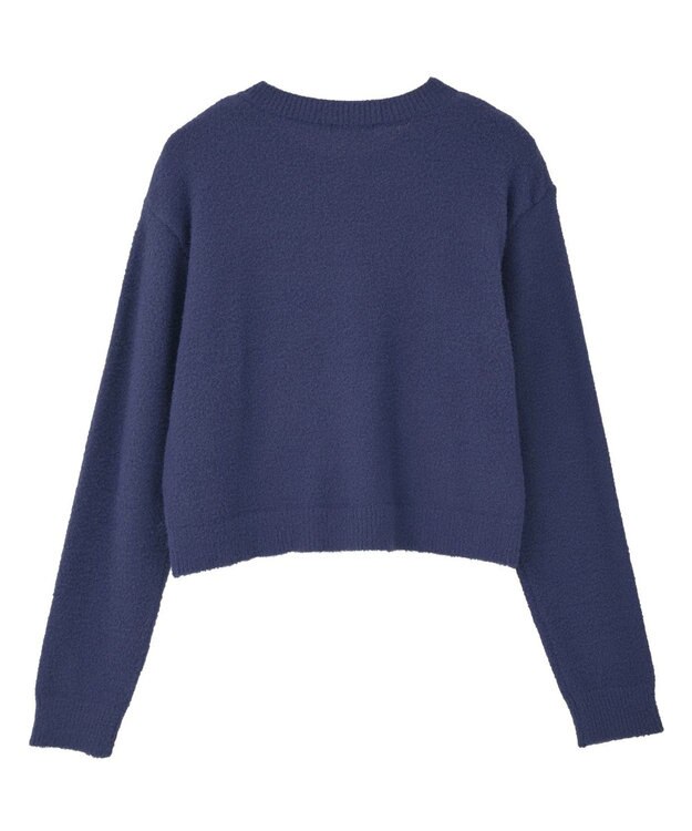 earth music&ecology 【イージーケア】パウダーシャギークルーネックカーディガン Navy