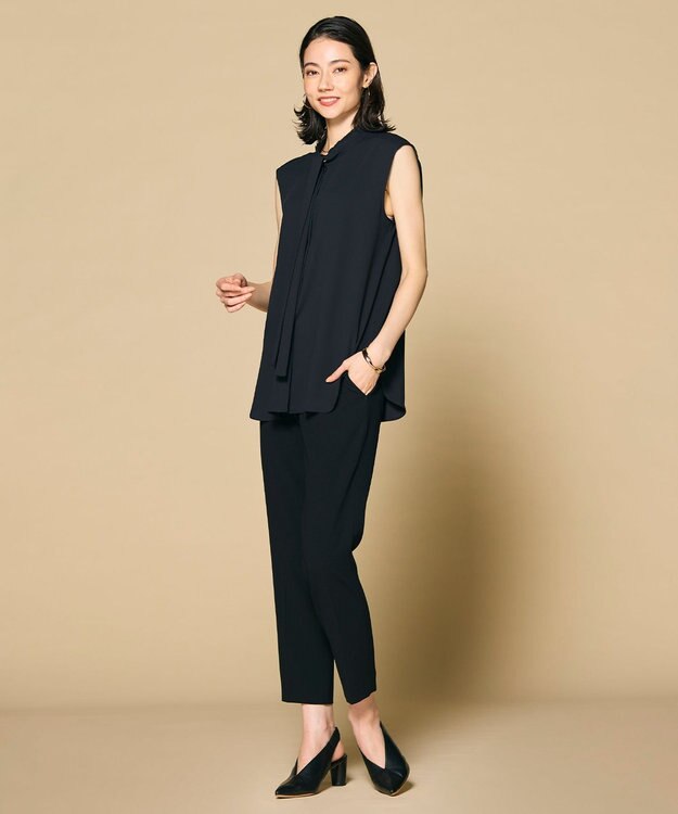 BEIGE， 【洗える】EVA / ボウタイブラウス Black