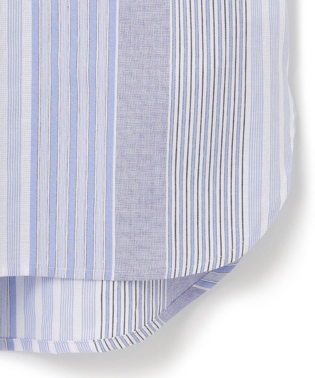 J.PRESS YORK STREET 【WOMEN】キャップスリーブ マルチストライプブラウス サックスブルー系1